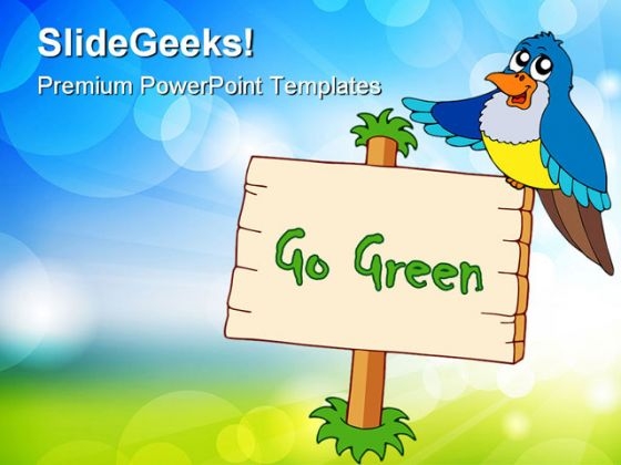 Go Green With Blue Bird Animals PowerPoint Themes And PowerPoint Slides 0811 Go Green With Blue Bird Animals PowerPoint Themes And PowerPoint Slides 0811