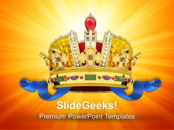 Gold Crown With Jewels Symbol PowerPoint Templates And PowerPoint Themes 0712 Gold Crown With Jewels Symbol PowerPoint Templates And PowerPoint Themes 0712