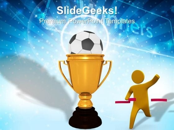 Gold Cup Winner With Soccer Ball Success PowerPoint Templates And PowerPoint Themes 1012 Gold Cup Winner With Soccer Ball Success PowerPoint Templates And PowerPoint Themes 1012