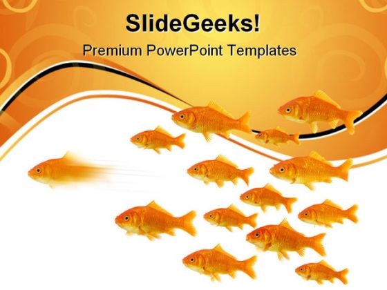 Gold Fish Leadership Animals PowerPoint Templates And PowerPoint Backgrounds 0611 Gold Fish Leadership Animals PowerPoint Templates And PowerPoint Backgrounds 0611