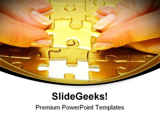 Gold Puzzles Business PowerPoint Themes And PowerPoint Slides 0611 Gold Puzzles Business PowerPoint Themes And PowerPoint Slides 0611