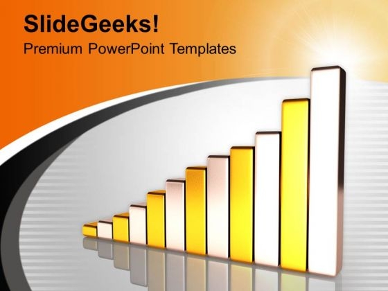 Golden And Silver Bar Graph Growth PowerPoint Templates Ppt Backgrounds For Slides 0213 Golden And Silver Bar Graph Growth PowerPoint Templates Ppt Backgrounds For Slides 0213