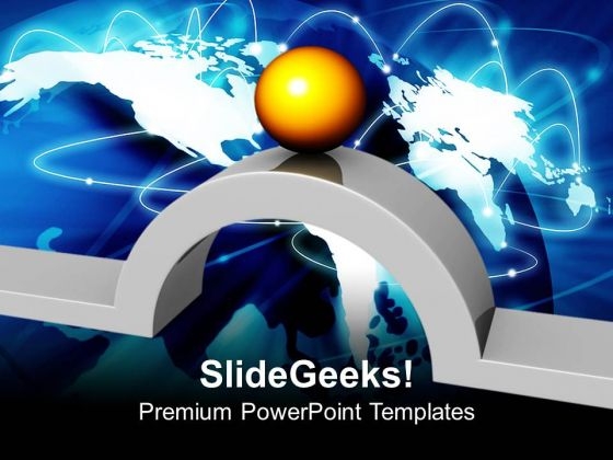 Golden Ball And Bridge Business PowerPoint Templates And PowerPoint Themes 0912 Golden Ball And Bridge Business PowerPoint Templates And PowerPoint Themes 0912