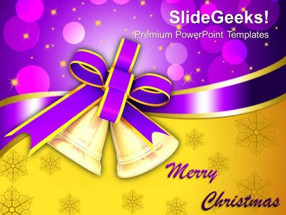Golden Bells Christmas Theme PowerPoint Templates Ppt Backgrounds For Slides 1212