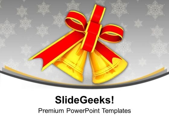 Golden Bells With Red Bow PowerPoint Templates Ppt Backgrounds For Slides 0113 Golden Bells With Red Bow PowerPoint Templates Ppt Backgrounds For Slides 0113