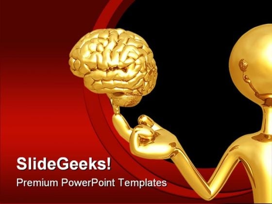 Golden Brain Leadership PowerPoint Backgrounds And Templates 1210 Golden Brain Leadership PowerPoint Backgrounds And Templates 1210