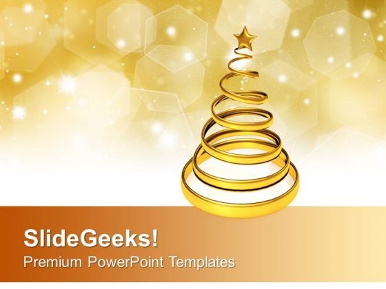 Golden Christmas Tree Over A Shiny Background PowerPoint Templates Ppt Backgrounds For Slides 0113 Golden Christmas Tree Over A Shiny Background PowerPoint Templates Ppt Backgrounds For Slides 0113