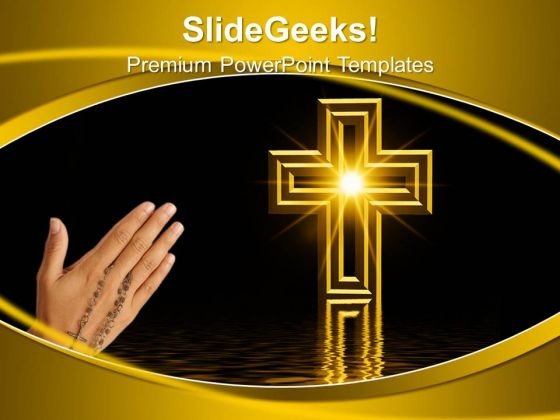 Golden Cross Christianity PowerPoint Templates And PowerPoint Themes 0712 Golden Cross Christianity PowerPoint Templates And PowerPoint Themes 0712