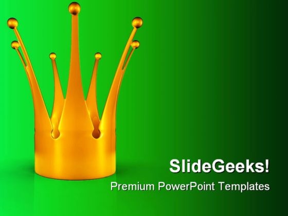 Golden Crown Metaphor PowerPoint Backgrounds And Templates 0111 Golden Crown Metaphor PowerPoint Backgrounds And Templates 0111