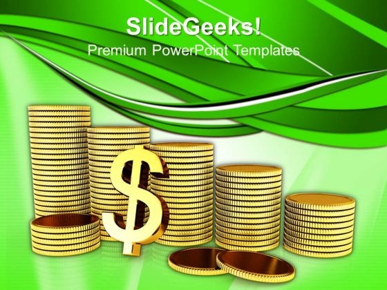 Golden Dollar Coins Finance PowerPoint Templates And PowerPoint Themes 1012 Golden Dollar Coins Finance PowerPoint Templates And PowerPoint Themes 1012
