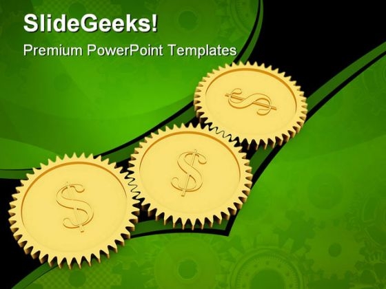 Golden Dollar Gears Industrial PowerPoint Templates And PowerPoint Backgrounds 0511 Golden Dollar Gears Industrial PowerPoint Templates And PowerPoint Backgrounds 0511