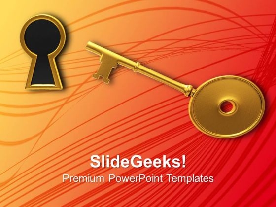 Golden Key And Keyhole Illustration PowerPoint Templates Ppt Backgrounds For Slides 0213 Golden Key And Keyhole Illustration PowerPoint Templates Ppt Backgrounds For Slides 0213