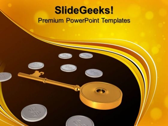 Golden Key With Coins Investment Business PowerPoint Templates And PowerPoint Themes 1012 Golden Key With Coins Investment Business PowerPoint Templates And PowerPoint Themes 1012
