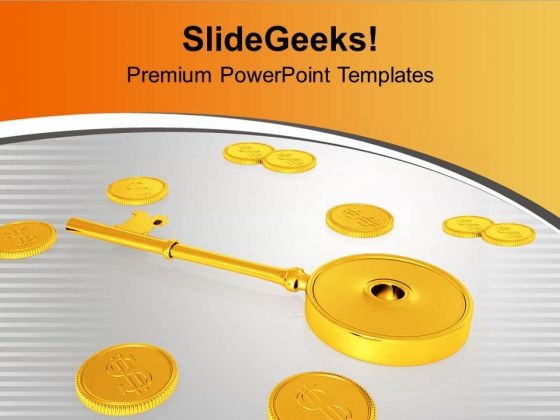 Golden Key With Coins Secure Investment PowerPoint Templates Ppt Backgrounds For Slides 0213 Golden Key With Coins Secure Investment PowerPoint Templates Ppt Backgrounds For Slides 0213
