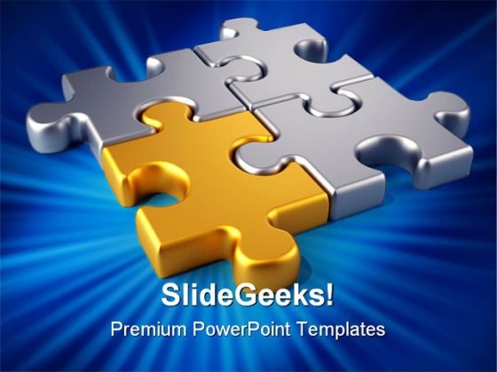 Golden Link Puzzles Communication PowerPoint Themes And PowerPoint Slides 0711