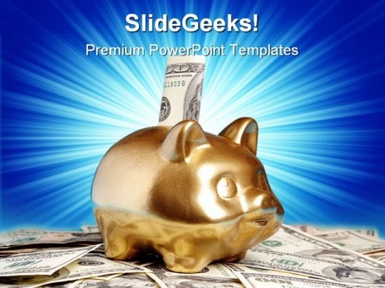 Golden Piggy Bank Money PowerPoint Themes And PowerPoint Slides 0211 Golden Piggy Bank Money PowerPoint Themes And PowerPoint Slides 0211