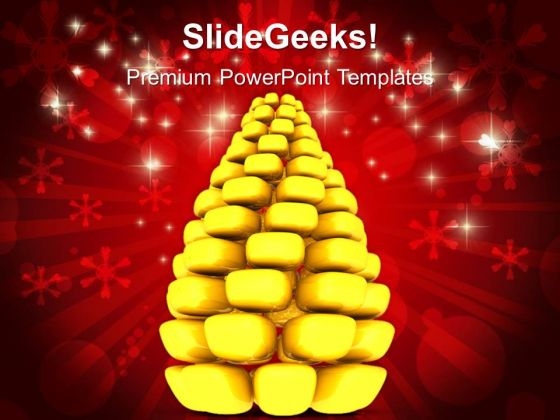 Golden Pine Tree Christmas Holidays PowerPoint Templates Ppt Backgrounds For Slides 1212 Golden Pine Tree Christmas Holidays PowerPoint Templates Ppt Backgrounds For Slides 1212