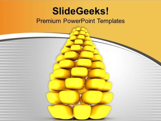 Golden Pine Tree For Christmas Celebration PowerPoint Templates Ppt Backgrounds For Slides 0513