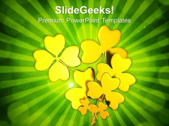 Golden Shamrock St Patricks Day PowerPoint Templates Ppt Backgrounds For Slides 0313 Golden Shamrock St Patricks Day PowerPoint Templates Ppt Backgrounds For Slides 0313