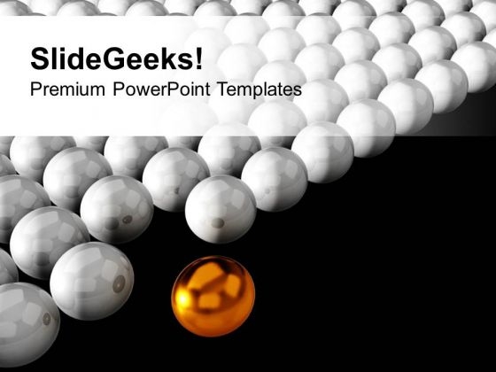 Golden Sphere Standing Out Of Crowd PowerPoint Templates Ppt Backgrounds For Slides 0213