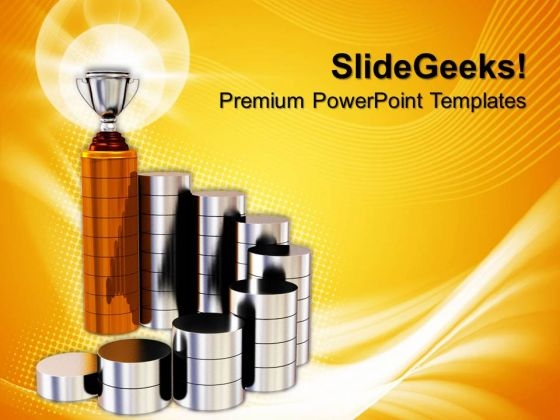 Golden Trophy On The Top Success PowerPoint Templates And PowerPoint Themes 0812
