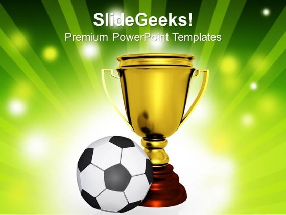 Golden Trophy With A Football Ball Competition PowerPoint Templates And PowerPoint Themes 1012 Golden Trophy With A Football Ball Competition PowerPoint Templates And PowerPoint Themes 1012