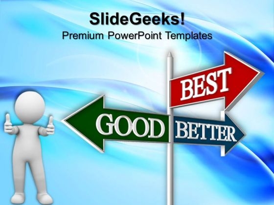 Good Better Best Road Signs PowerPoint Templates And PowerPoint Themes 0512
