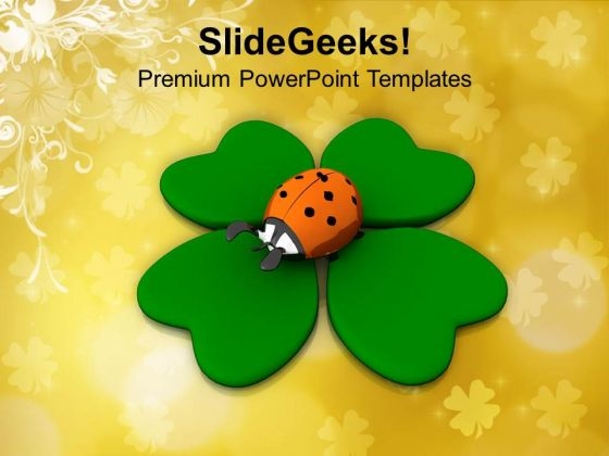 Good Luck Irish Symbols Holiday PowerPoint Templates Ppt Backgrounds For Slides 0313