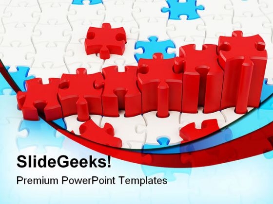 Graph And Puzzle Business PowerPoint Backgrounds And Templates 0111 Graph And Puzzle Business PowerPoint Backgrounds And Templates 0111