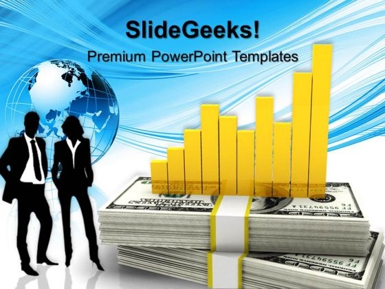 Graph With Dollars Finance PowerPoint Templates And PowerPoint Themes 0612