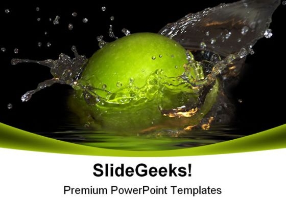 Green Apple And Bursts Food PowerPoint Themes And PowerPoint Slides 0311 Green Apple And Bursts Food PowerPoint Themes And PowerPoint Slides 0311