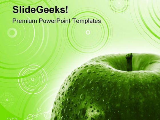 Green Apple Food PowerPoint Template 0810 Green Apple Food PowerPoint Template 0810
