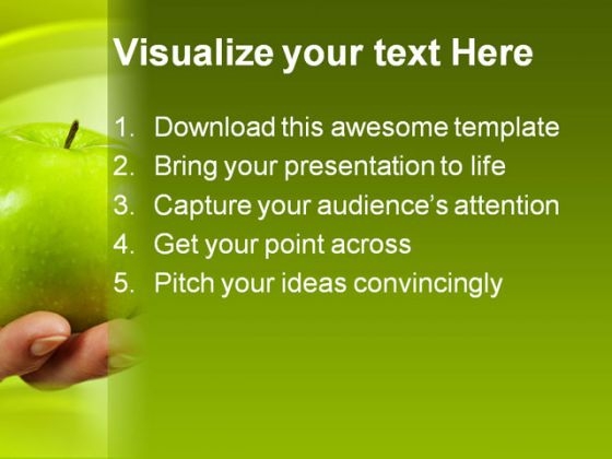 Green Apple Health PowerPoint Template 0610 interactive informative