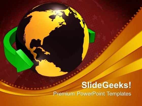 Green Arrow Around The World Global PowerPoint Templates And PowerPoint Themes 0612 Green Arrow Around The World Global PowerPoint Templates And PowerPoint Themes 0612