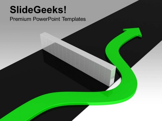 Green Arrow Crossing Barrier Competition PowerPoint Templates Ppt Backgrounds For Slides 0213 Green Arrow Crossing Barrier Competition PowerPoint Templates Ppt Backgrounds For Slides 0213