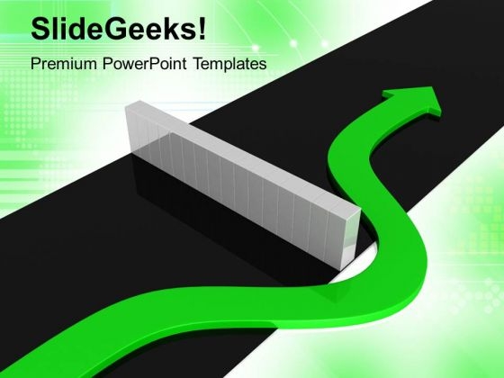 Green Arrow Crossing Barrier PowerPoint Templates Ppt Backgrounds For Slides 1212 Green Arrow Crossing Barrier PowerPoint Templates Ppt Backgrounds For Slides 1212