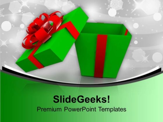 Green Beautiful Gift Box Celebration PowerPoint Templates Ppt Backgrounds For Slides 0113 Green Beautiful Gift Box Celebration PowerPoint Templates Ppt Backgrounds For Slides 0113