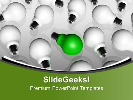 Green Bulb Between All White Bulbs PowerPoint Templates Ppt Backgrounds For Slides 0213 Green Bulb Between All White Bulbs PowerPoint Templates Ppt Backgrounds For Slides 0213