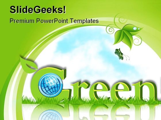 Green Card With Globe Environment PowerPoint Templates And PowerPoint Backgrounds 0311 Green Card With Globe Environment PowerPoint Templates And PowerPoint Backgrounds 0311
