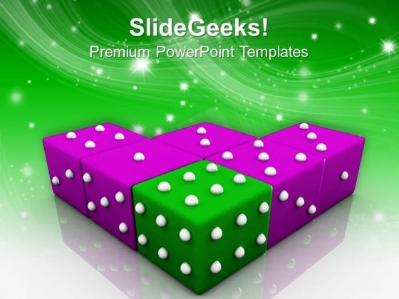 Green Dice Symbol Leadership PowerPoint Templates And PowerPoint Themes 0712 Green Dice Symbol Leadership PowerPoint Templates And PowerPoint Themes 0712