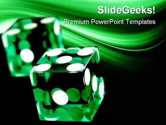 Green Dices Game PowerPoint Templates And PowerPoint Backgrounds 0211 Green Dices Game PowerPoint Templates And PowerPoint Backgrounds 0211