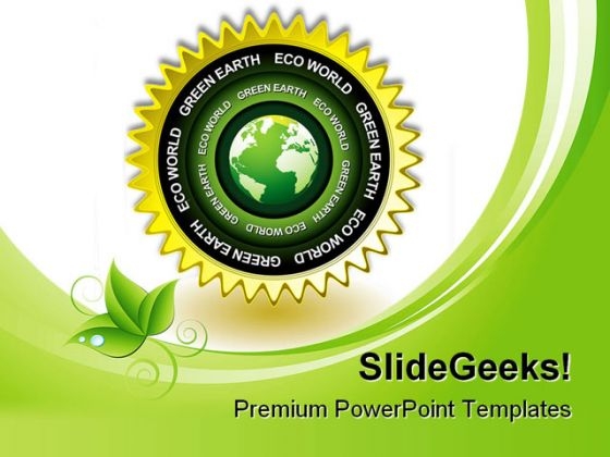 Green Earth Eco Icon Environment PowerPoint Themes And PowerPoint Slides 0311