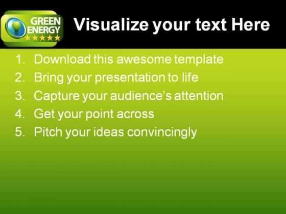 green energy global powerpoint template 0810 text