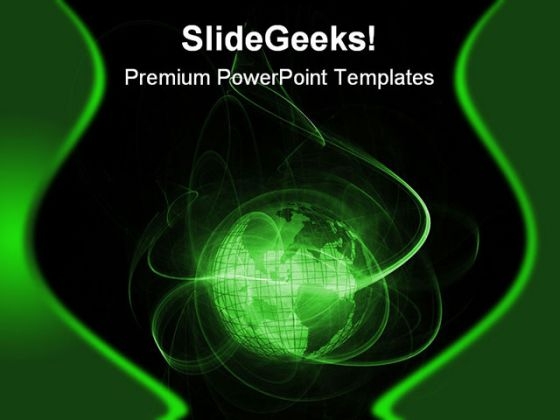 Green Globe Earth PowerPoint Template 0910 Green Globe Earth PowerPoint Template 0910