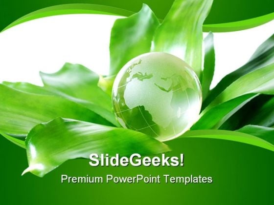 Green Globe Environment Powerpoint Template 0810 Powerpoint Themes