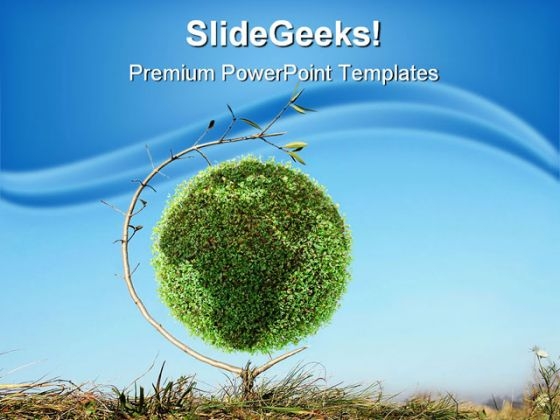 Green Globe Nature PowerPoint Template 0910 Green Globe Nature PowerPoint Template 0910