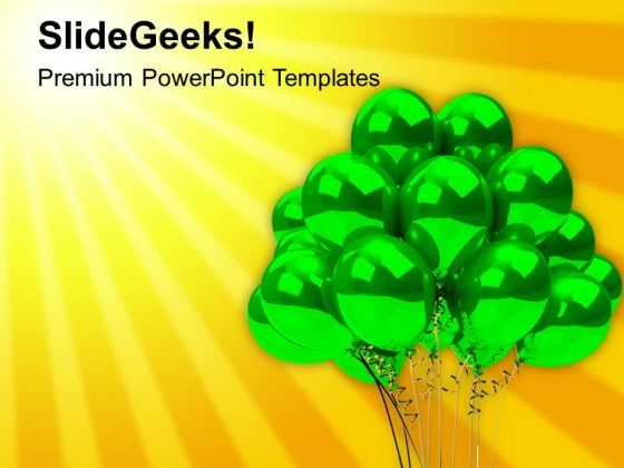 Green Helium Balloons Birthday PowerPoint Templates Ppt Backgrounds For Slides 0113 Green Helium Balloons Birthday PowerPoint Templates Ppt Backgrounds For Slides 0113