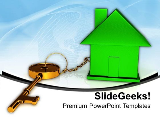 Green House Connected With Keys Business PowerPoint Templates And PowerPoint Themes 1012 Green House Connected With Keys Business PowerPoint Templates And PowerPoint Themes 1012
