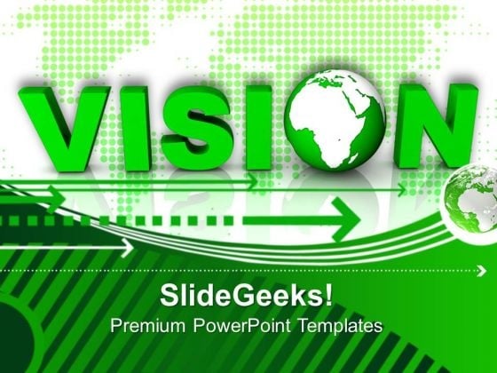 Green Letter Vision With Globe PowerPoint Templates And PowerPoint Themes 0912 Green Letter Vision With Globe PowerPoint Templates And PowerPoint Themes 0912