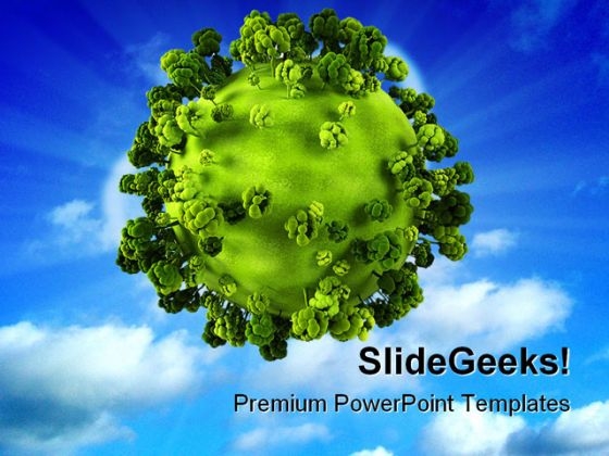 Green Planet Earth Global PowerPoint Backgrounds And Templates 0111